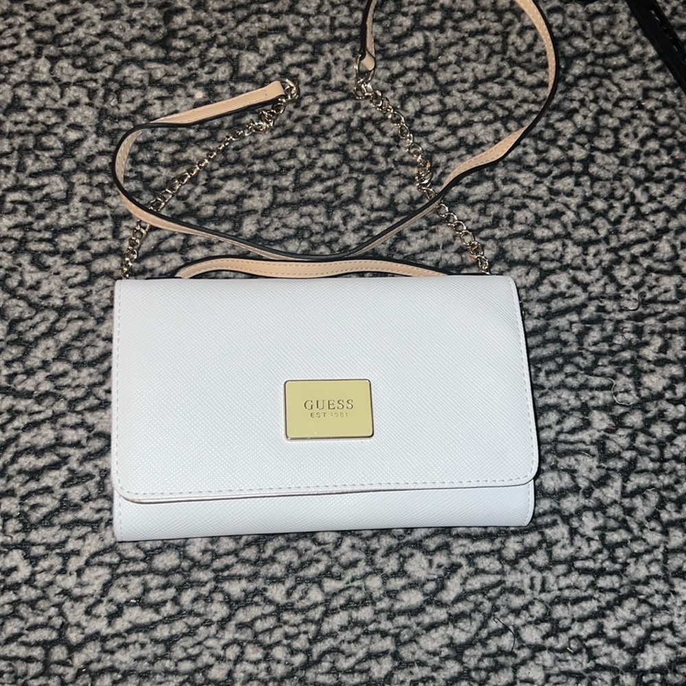 white guess mini purse